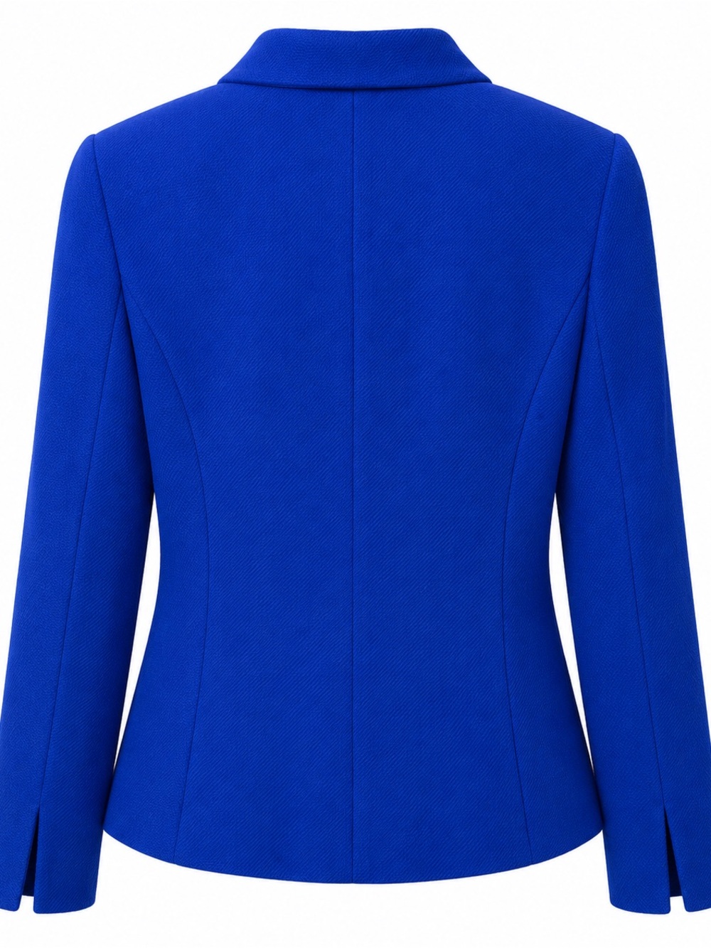 Nina McLemore Wool Silk Blazer Jacket Womens 8 Blue Made USA Career Luxury - Picture 2 of 3